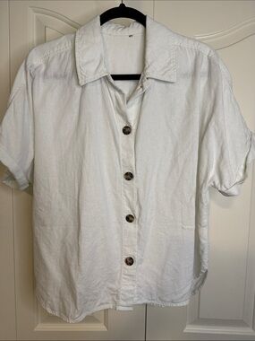 🏖️ Linen Viscose Blend Short Sleeve Top